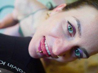 POV Amateur Cock Biting Blowjob - Using my Teeth to Give a Blow Job on Nikolaz' Big Dick