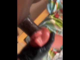 Horny guy oily beating his meat and fucking up his favorite toy part 2