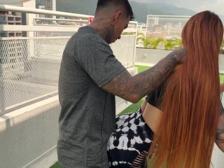 Muscular trainer fucks his student outdoors