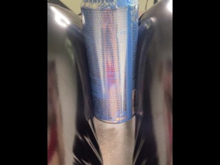 Crushing Aluminum Can Between Thighs – Latex Femdom with Fetish Sound