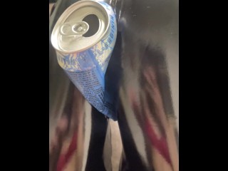Crushing Aluminum Can Between Thighs – Latex Femdom with Fetish Sound