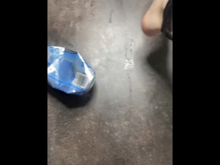 Crushing Aluminum Can Between Thighs – Latex Femdom with Fetish Sound