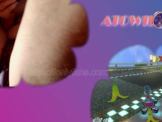 french gamer girl disturb by her follower on Mario kart (english subtittle)