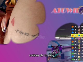 french gamer girl disturb by her follower on Mario kart (english subtittle)