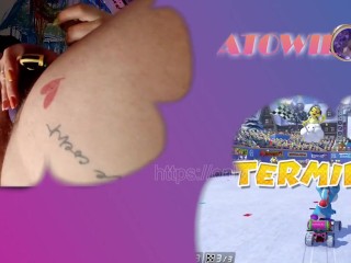 french gamer girl disturb by her follower on Mario kart (english subtittle)