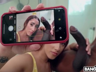 BANGBROS - Kira Perez Take A Few Selfies With Her Stepdad's Huge Dick, Then Puts It In Her Mouth