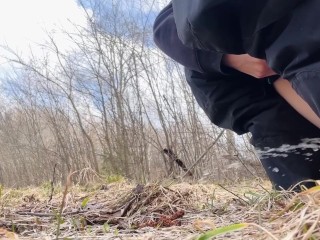 Wet Teen Splashes the Nature