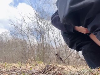 Wet Teen Splashes the Nature