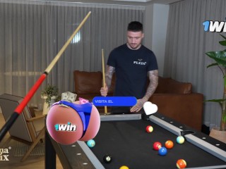 DP - I don't want to play with pool balls, I want your balls in my pussy - Mariana Martix - Raul Bud