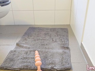 18yo Teen fucks herself in the safety of the bathroom