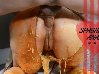 A MESSY spaghetti ANAL FUCK