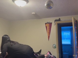 Caught jerking it so she did it for me