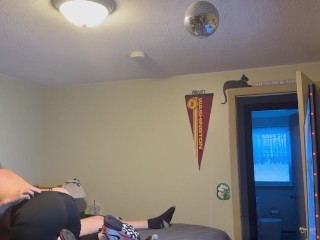 Caught jerking it so she did it for me