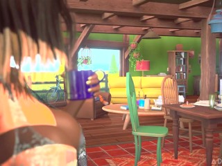 3DGSPOT - Tiny Trans Fucks With Giant Busty Trans! SPANISH SUBTITLES! 3D CARTOON PORN!