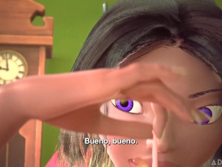 3DGSPOT - Tiny Trans Fucks With Giant Busty Trans! SPANISH SUBTITLES! 3D CARTOON PORN!