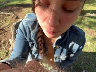 Mouth fucked on the mountainside part 1