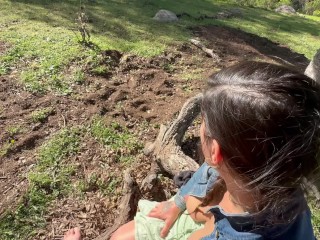 Mouth fucked on the mountainside part 1