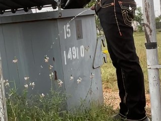 Throwing garbage in dumpster very desperate public piss outside close to neighbors