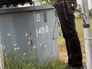 Throwing garbage in dumpster very desperate public piss outside close to neighbors