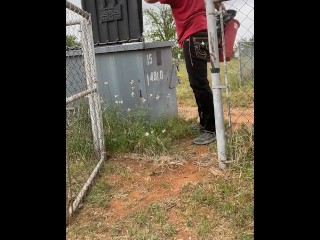 Throwing garbage in dumpster very desperate public piss outside close to neighbors