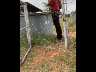 Throwing garbage in dumpster very desperate public piss outside close to neighbors