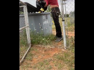 Throwing garbage in dumpster very desperate public piss outside close to neighbors