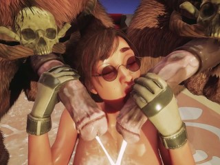Lara Croft Gangbang Furry Monster Cocks
