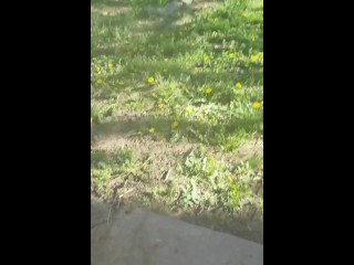 Huge pussy pissing outside