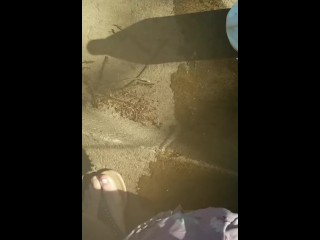 Huge pussy pissing outside