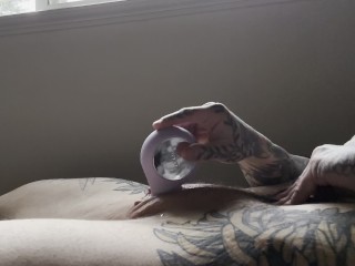 FAT HAIRY PUSSY RUBBING, GIANT CLIT STROKING, TATTOOED MUSCLE MOMMY, CUM WORSHIP!