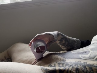 FAT HAIRY PUSSY RUBBING, GIANT CLIT STROKING, TATTOOED MUSCLE MOMMY, CUM WORSHIP!