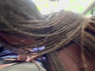 Giving Head in The Car And Cum Swallowing