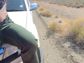 Sexcation Part 4 - Pissing next to the road and getting daddy to eat my pissed pussy clean