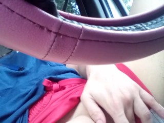 Pulled over to please my pussy in the car
