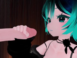 Сосет член и ебётся через дырку в стене VR