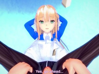 POV Hentai Footjob from Tsukasa from Heaven Burns Red