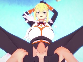 POV Hentai Footjob from All Girls from Konosuba