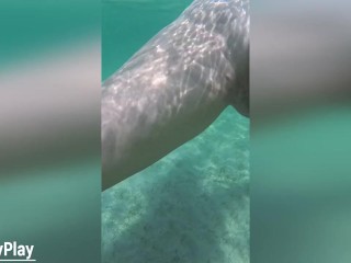 Multiple creampie underwater cum inside