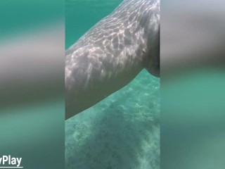 Multiple creampie underwater cum inside