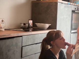 young milf gets fucked while she is baking a birthday cake for her husband