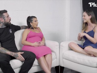 Pornstar MILFS Lena the Plug & Cherie DeVille Fuck Adam22 After their Interview!