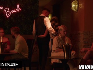 VIXEN Gorgeous Duo Fibi Euro And Emiri Momota Share A Huge Cock In Steamy Threesome