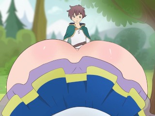 AQUA in A SKIRT attracts customers KonoSuba Hentai Anime sex ( cartoon porn ) 2d 2025
