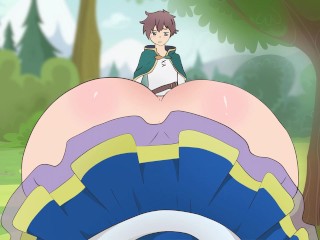 AQUA in A SKIRT attracts customers KonoSuba Hentai Anime sex ( cartoon porn ) 2d 2025