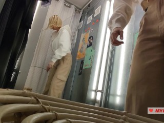 Peeking Into the Dressing Room – Hot Girl Tries on Lingerie Just for You. Big Boobs  – Mirror Selfie