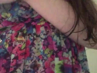 I masturbate standing up til my legs throb, I take off my panties, lift up my dress, play my pussy..