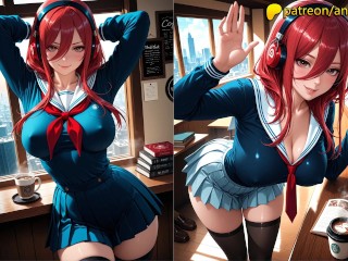 Miku Nakano showed her hole