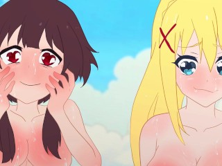 GIRLS WITH MEMBERS OF THE STEAM TRAIN GROUP KonoSuba Hentai Anime sex ( cartoon porn ) 2d 2025