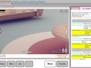 Nicole Risky Job #3 - Camgirl plays with a lesbian on webcam and squirt! - 100% Game