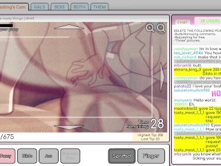 Nicole Risky Job #3 - Camgirl plays with a lesbian on webcam and squirt! - 100% Game